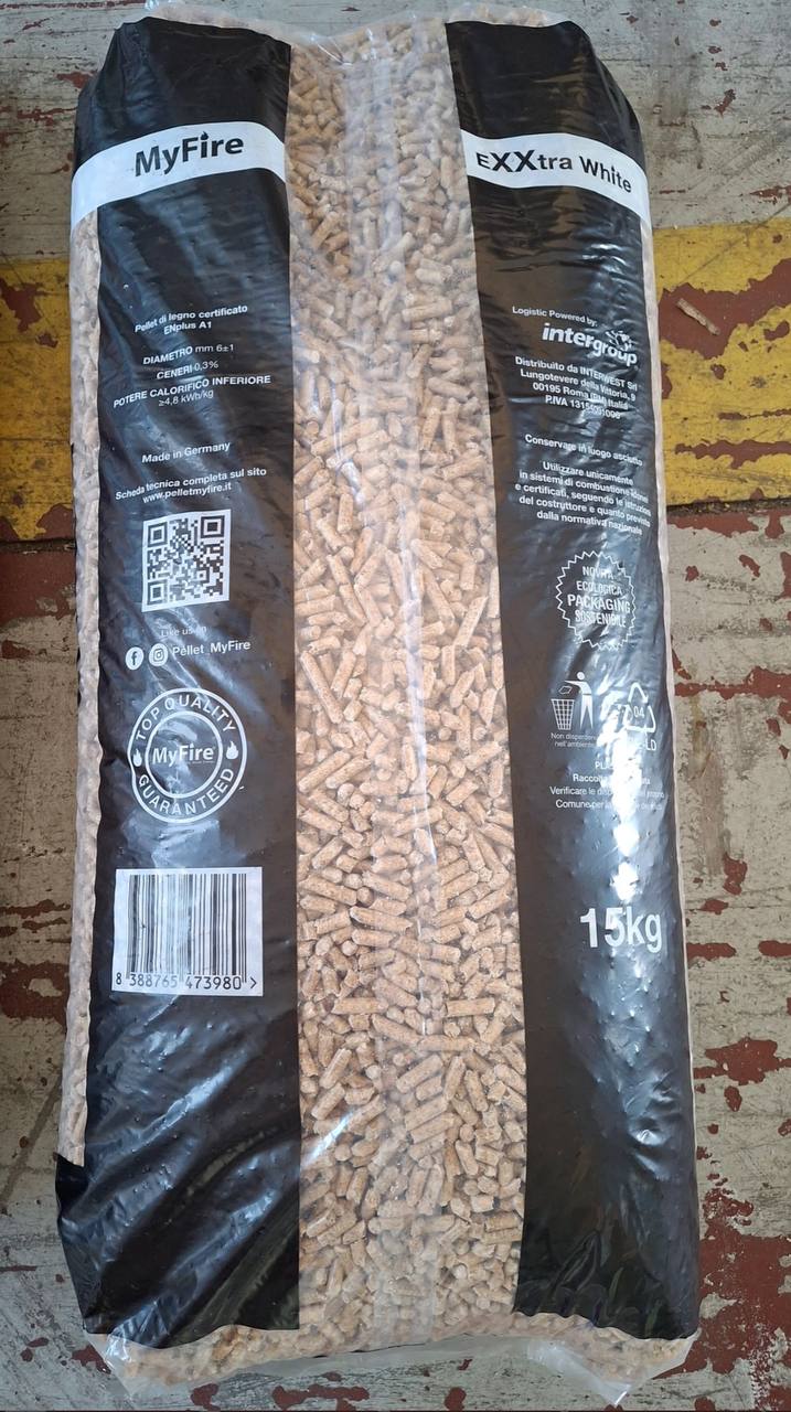 Pellet MyFire ExtraWhite ENplus A1 70 sacchi da 15 kg in abete