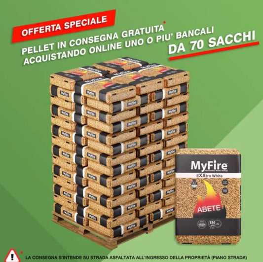 Pellet MyFire ExtraWhite ENplus A1 70 sacchi da 15 kg in abete